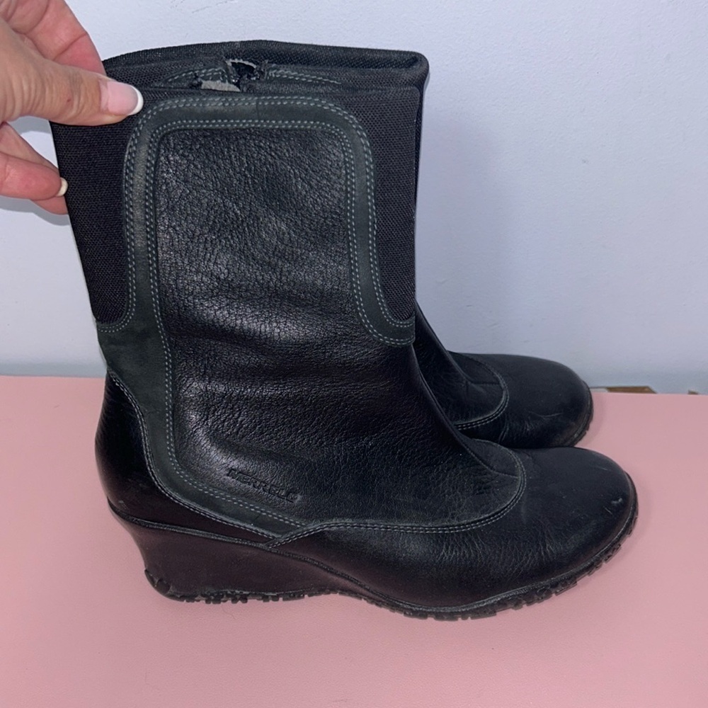 Merrell Black Wisteria Wedge Lined Boots Large